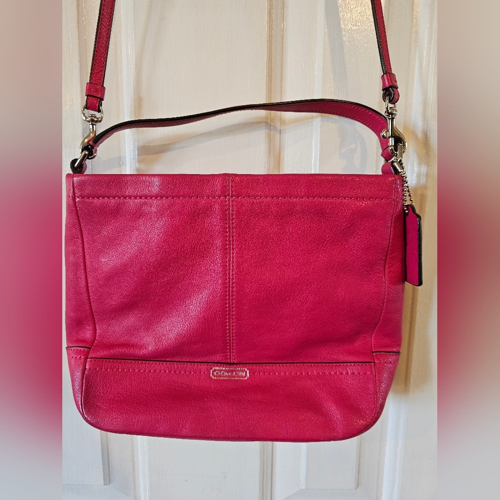 COACH PINK SOFT LEATHER SHOULDER HANDBAG
